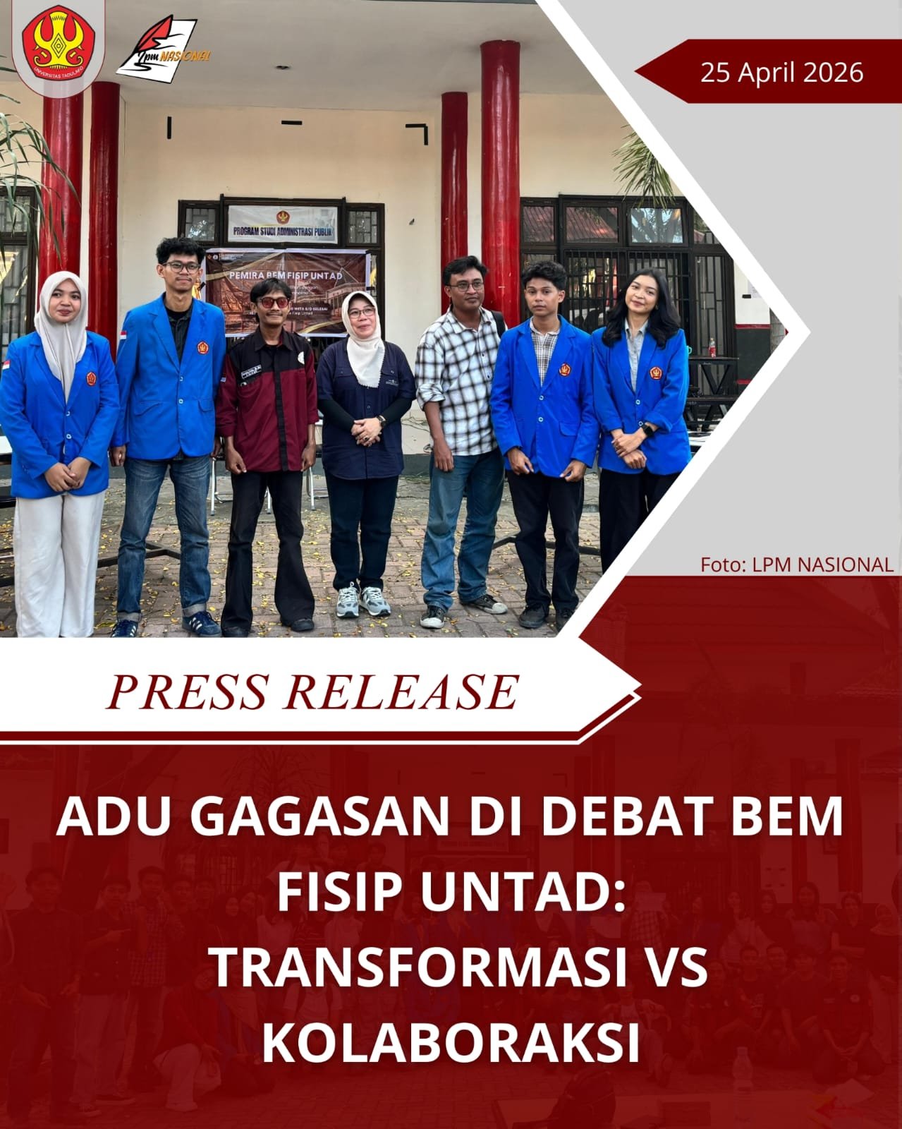 Adu Gagasan Di Debat BEM FISIP Untad: Transformasi Vs Kolaboraksi