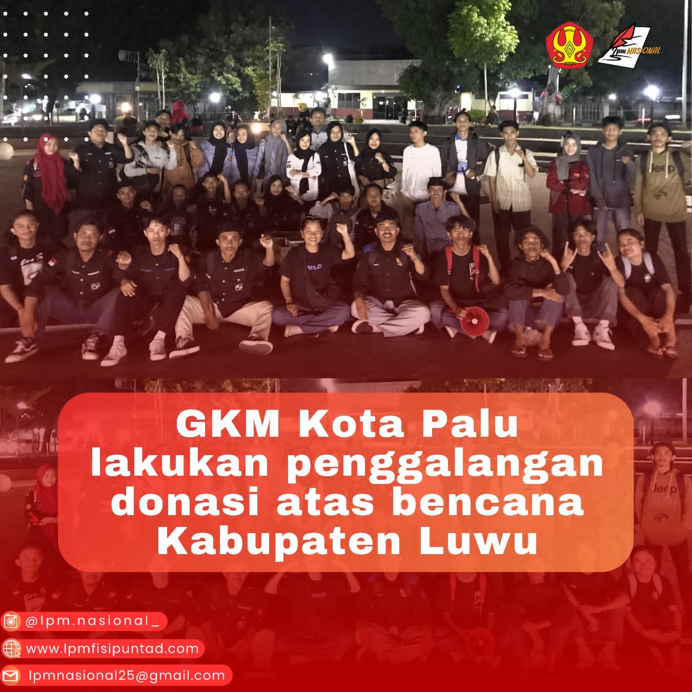 GKM KOTA PALU LAKUKAN PENGGALANGAN DONASI ATAS BENCANA KABUPATEN LUWU 
