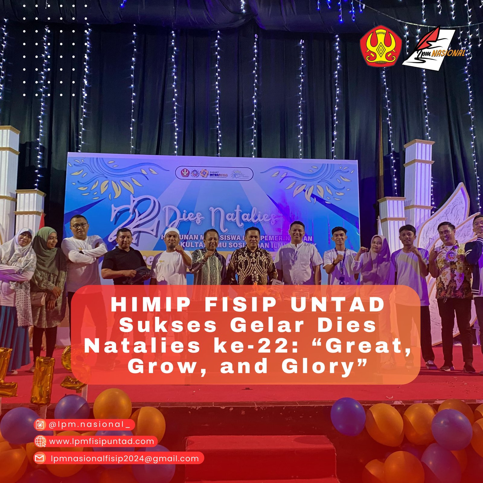 HIMIP FISIP UNTAD SUKSES GELAR DIES NATALIS KE-22: 