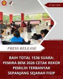 RAIH TOTAL 1536 SUARA:  PEMIRA BEM 2026 CETAK REKOR PEMILIH TERBANYAK SEPANJANG SEJARAH FISIP